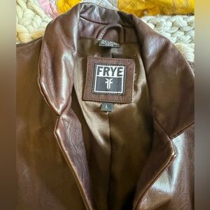 Fabulous FRYE chocolate genuine leather car coat